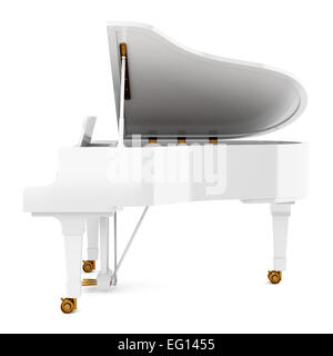 white grand piano isolated on white background Stock Photo