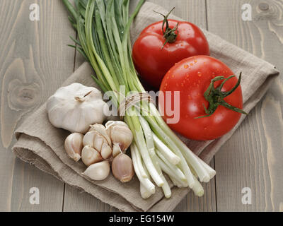 fresh organic vegetables for salad or bruschetta