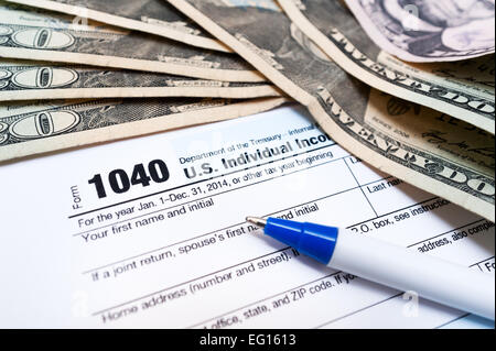 Individual tax return form 1040 Stock Photo