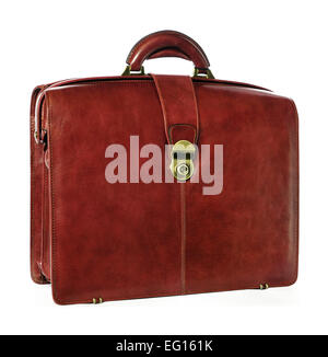 Tan / brown leather briefcase Stock Photo