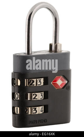 close up of a TSA combination padlock Stock Photo