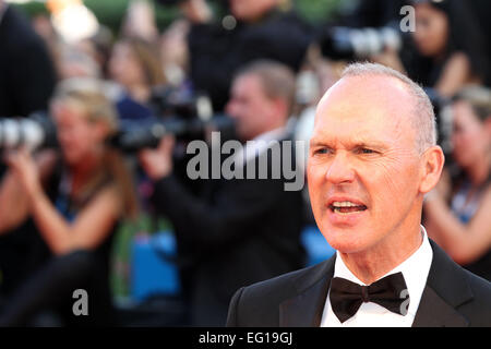 ITALY, Venice : Actor Michael Keaton attends the Opening Ceremony and 'Birdman' premiere during the 71st Venice Film Festival. Stock Photo