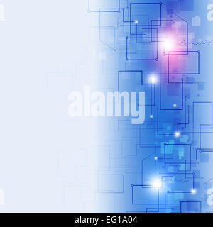 abstract global communication technologies blue business background Stock Photo