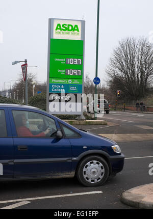 Asda supermarket petrol filling station sign, Shrewsbury, Shropshire, England,UK Stock Photo