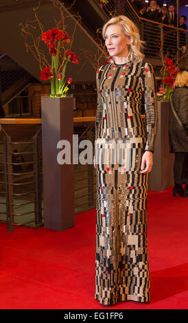 Berlin, Germany. 13th Feb, 2015. Australian actress Cate Blanchett arrives for the screening of 'Cinderella' during the 65th annual Berlin Film Festival, in Berlin, Germany, 13 February 2015. The movie is presented in the Official Competition (out of competition) of the Berlinale, which runs from 05 to 15 February 2015. PHOTO: TIM BRAKEMEIER/dpa/Alamy Live News Stock Photo