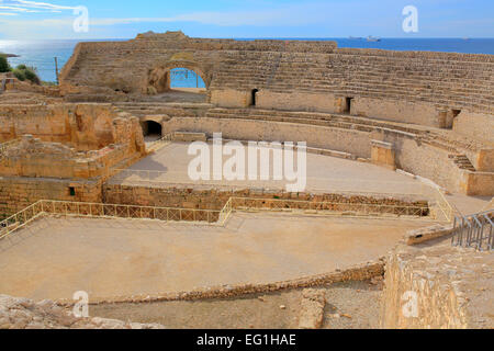 Roman Amphitheatre, Tarragona, Catalonia, Spain Stock Photo