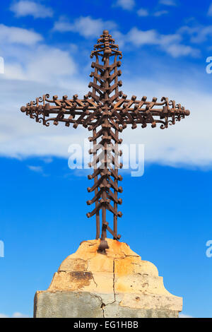 Metal cross, Tarragona, Catalonia, Spain Stock Photo