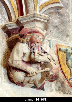 Prophet, Medieval sculpture, Cathedral, Tarragona, Catalonia, Spain Stock Photo