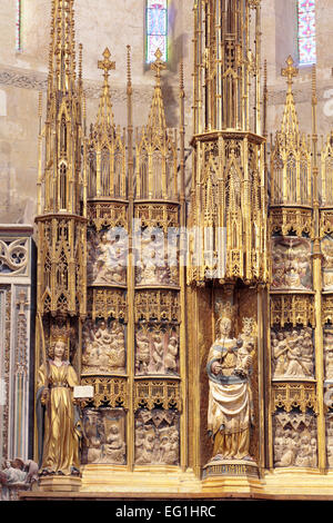 Medieval sculpture, Cathedral, Tarragona, Catalonia, Spain Stock Photo