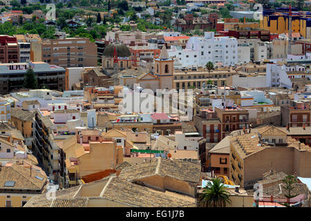 Cityscape from Lorca Castle (Castillo de Lorca), Lorca, Murcia, Spain Stock Photo