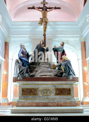 Interior of Oratory of San Felipe Neri, Cadiz, Andalusia, Spain Stock Photo