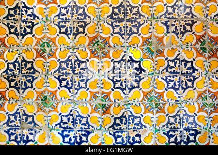 Azuleho, ceramic tile, Museum of Fine Arts (Museo de Bellas Artes), Seville, Andalusia, Spain Stock Photo