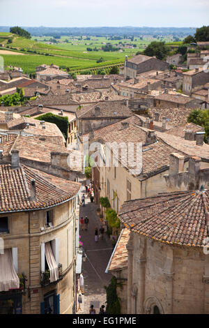 View of Saint-Emilion village, near Bordeaux Stock Photo