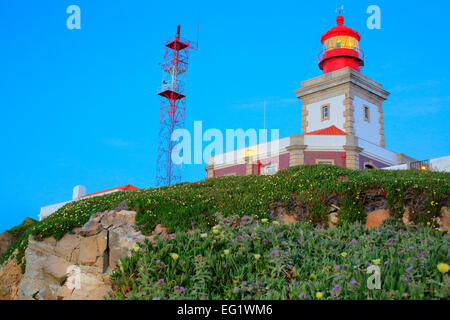 Lighthouse on cape Cabo da Roca, Portugal Stock Photo