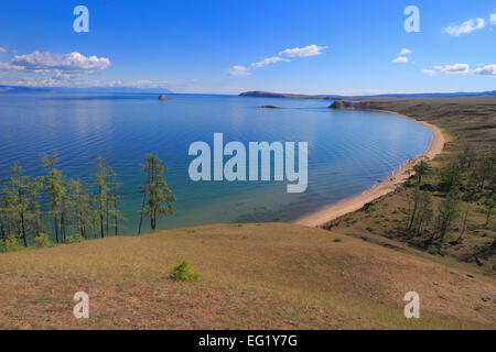 Olkhon island, landscape near Kharantsy, Baikal lake, Russia Stock Photo