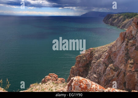 Olkhon island, coast between Khoboy and Ugury, Baikal lake, Russia Stock Photo