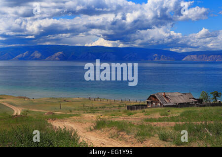 Olkhon island, landscape near Peshanaya, Baikal lake, Russia Stock Photo