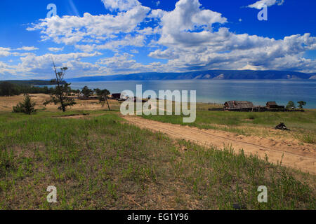 Olkhon island, landscape near Peshanaya, Baikal lake, Russia Stock Photo