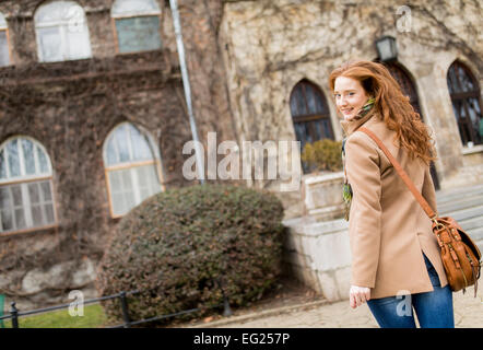 Young red hair university female student Stock Photo