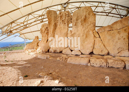 Hagar Qim, megalithic temple complex, Malta Stock Photo
