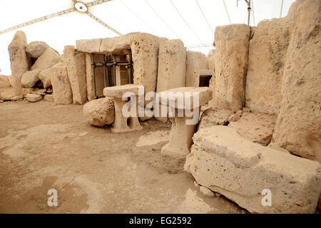Hagar Qim, megalithic temple complex, Malta Stock Photo