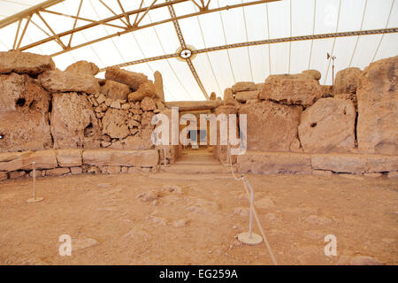 Mnajdra, megalithic temple complex, Malta Stock Photo