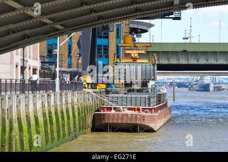 walbrook wharf waste river alamy thames transfer station london transferred containers waiting down