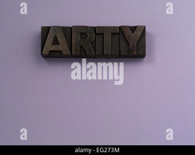 ARTY printers wooden type caption Stock Photo