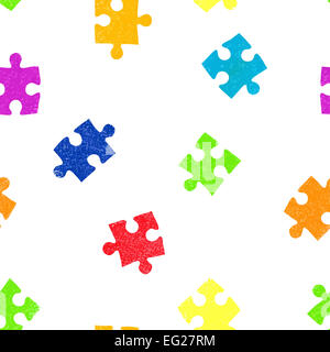 Puzzle seamless pattern background. Stock Photo