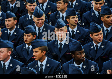 Airmen attending tactical air control-party technical training school get a short break while waiting for a ceremony to begin June 6, 2013 on Hurlburt Field, Fla. TAC-P members must complete at least 19 weeks of training before entering special operations forces. Airman 1st Class Christopher Callaway Stock Photo