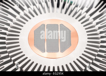 Computer CPU Heatsink And Thermal Paste Properly Applied Stock Photo