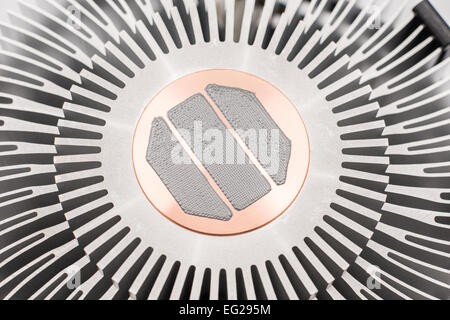 Computer CPU Heatsink And Thermal Paste Properly Applied Stock Photo