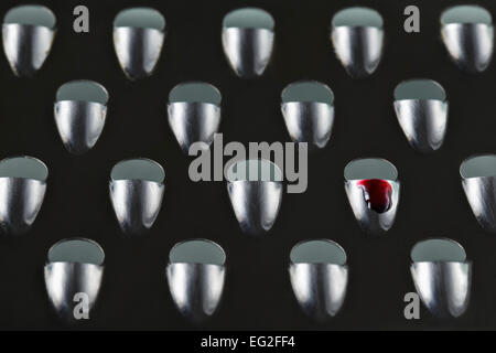 Cheese Grater with Blood Drop close up Stock Photo