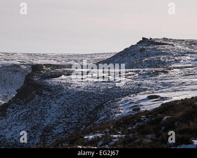 Wimberry Stones Brow and Stable Stones Brow in winter snow. Stock Photo