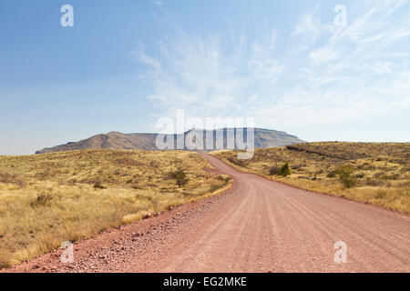 Gravel road in Namibia, Tsaris pass Stock Photo