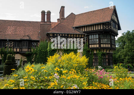 Ancient building of  Cecilienhof Palace,  Potsdam, Brandenburg, Germany, Europe Stock Photo