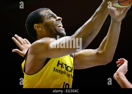 nd Yoyogi Gymnasium, Tokyo, Japan. 14th Feb, 2015. Trey Johnson (Sunrockers), FEBRUARY 14, 2015 - Basketball : National Basketball League 'NBL' 2014-2015 between Hitachi Sunrockers Tokyo 97-88 Mitsubishi Electric Diamond Dolphins at 2nd Yoyogi Gymnasium, Tokyo, Japan. © AFLO SPORT/Alamy Live News Stock Photo