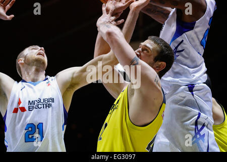 nd Yoyogi Gymnasium, Tokyo, Japan. 14th Feb, 2015. Josh Heytvelt (Sunrockers), FEBRUARY 14, 2015 - Basketball : National Basketball League 'NBL' 2014-2015 between Hitachi Sunrockers Tokyo 97-88 Mitsubishi Electric Diamond Dolphins at 2nd Yoyogi Gymnasium, Tokyo, Japan. © AFLO SPORT/Alamy Live News Stock Photo