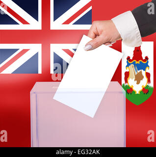 electoral vote by ballot, under the Bermuda flag Stock Photo