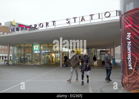 Copenhagen, Denmark. 15th Feb, 2015. Noerreport Station in the city center where the supposed terrorist was shot and killed by the police around 5am this morning. Credit:  dpa picture alliance/Alamy Live News Stock Photo