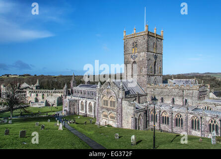 St Davids' Cathedral  Pembrokeshire Stock Photo