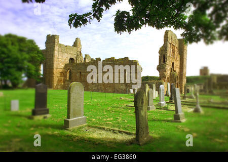 Lindisfarne Priory on Holy Island Stock Photo