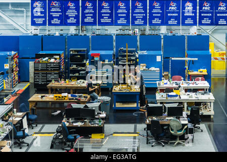 Engineers work at the testing facility at NASA Johnson Space Center, Houston, Texas, USA. Stock Photo