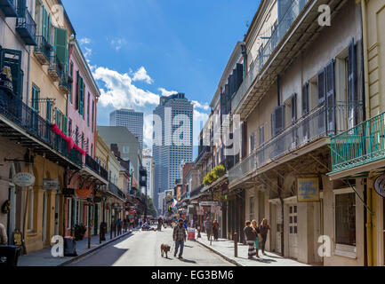 Royal Street looking towards downtown, French Quarter, New Orleans, Louisiana, USA Stock Photo