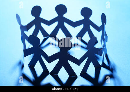 Team of paper people Stock Photo