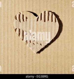 Valentine - Heart of corrugated cardboard Stock Photo