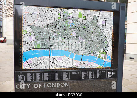 Map Of The City Of London Helping Tourists Find There Way Around Gresham Street City Of London UK Stock Photo