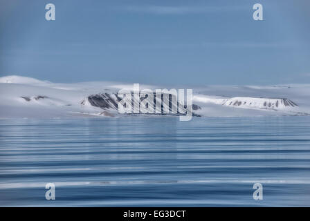 Landscape in the Arctic Ocean near Spitsbergen, the Svalbard Archipelago, Norway Stock Photo