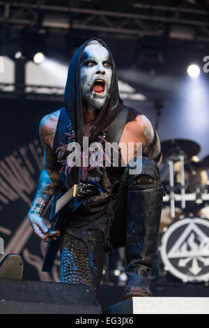 Behemoth performing live - 2014  Festival Vagos Open Air - Day 2  Featuring: Adam Darski Where: Vagos, Portugal When: 09 Aug 2014 Stock Photo