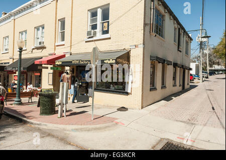 A view of the city Streets of the historical town of Mount Dora, Florida USA Stock Photo